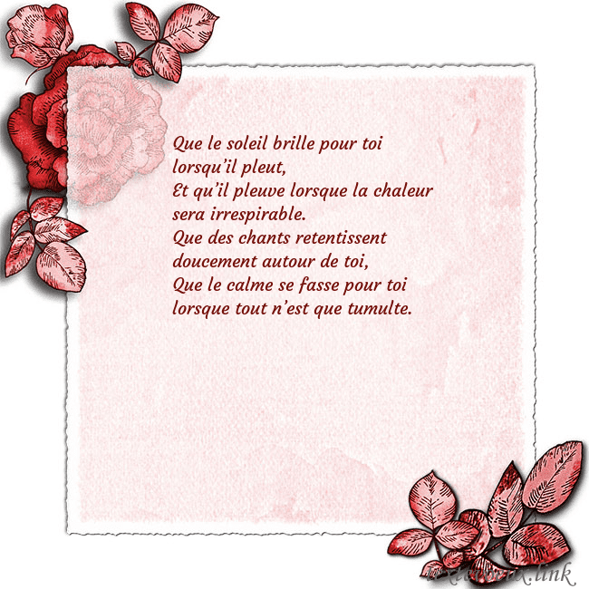 Carte de voeux avec des roses dans les coins