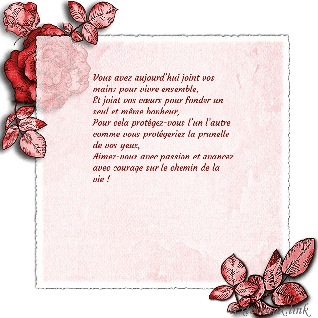 Carte de voeux avec des roses dans les coins