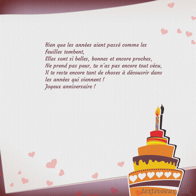 Carte d'anniversaire avec gâteau et bougie