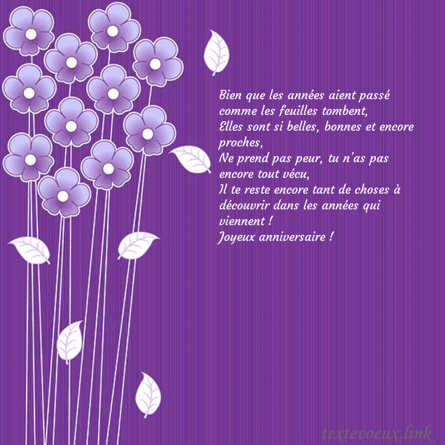 Carte de vœux avec des fleurs violettes