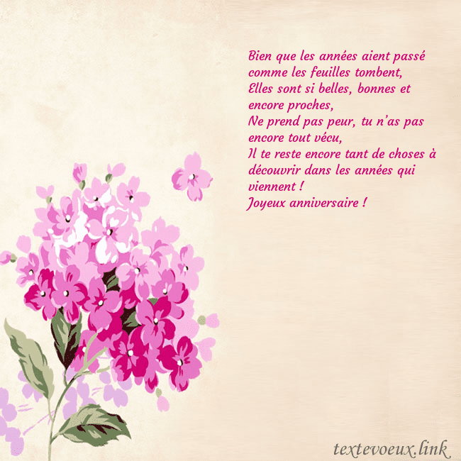 Carte d'anniversaire avec hortensia peint