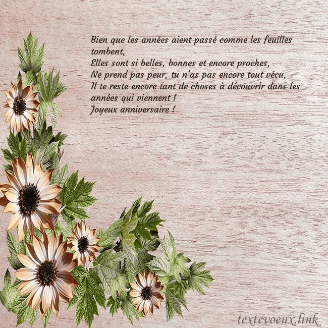 Une jolie carte d'anniversaire avec des fleurs
