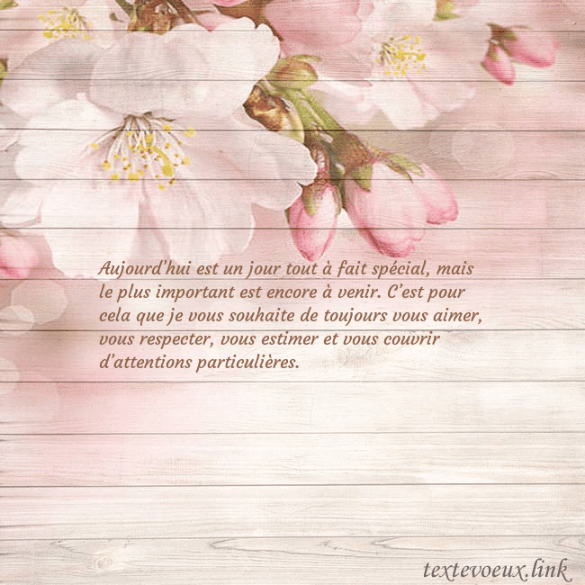 Carte de voeux avec des fleurs de pommier Aujourd’hui est un jour tout à fait spécial, mais Carte de voeux avec des fleurs de pommier