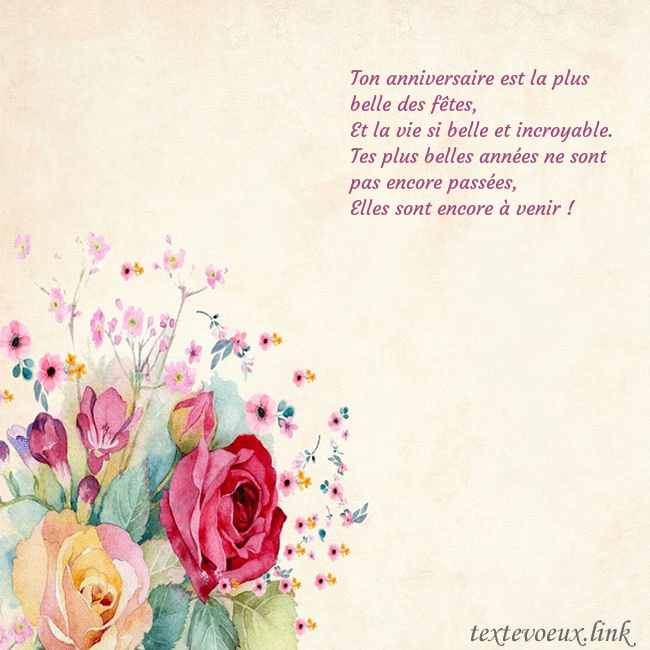 Carte d'anniversaire avec des roses peintes à l'aquarelle