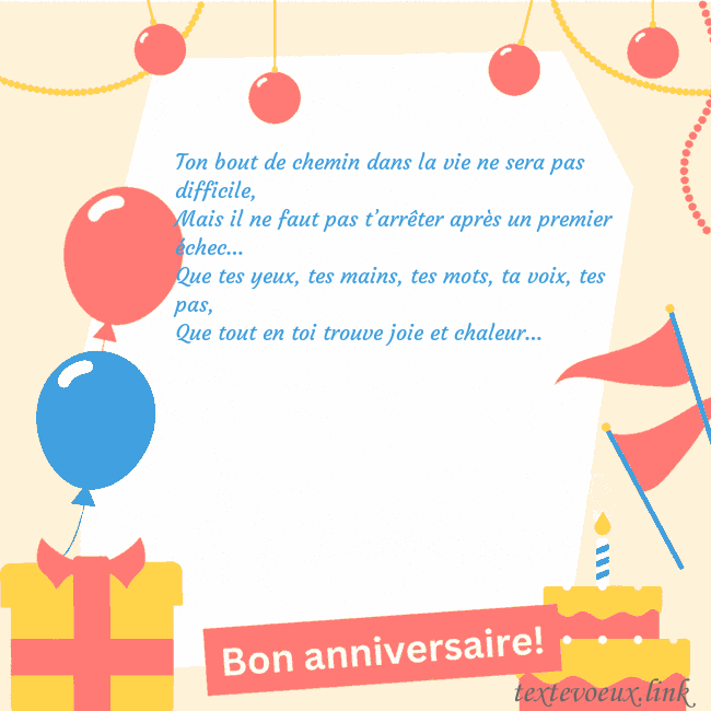Carte d'anniversaire animée avec gâteau