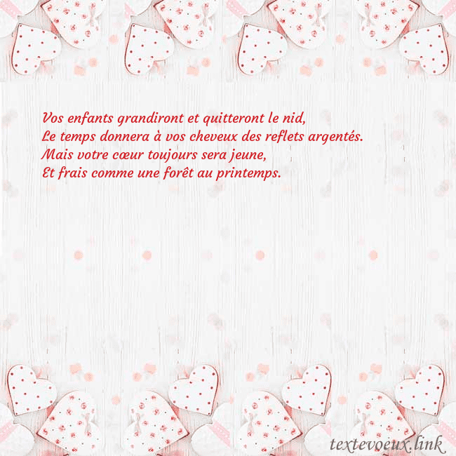 Carte de vœux avec coeurs blancs Vos enfants grandiront et quitteront le nid,
Le te Carte de vœux avec coeurs blancs
