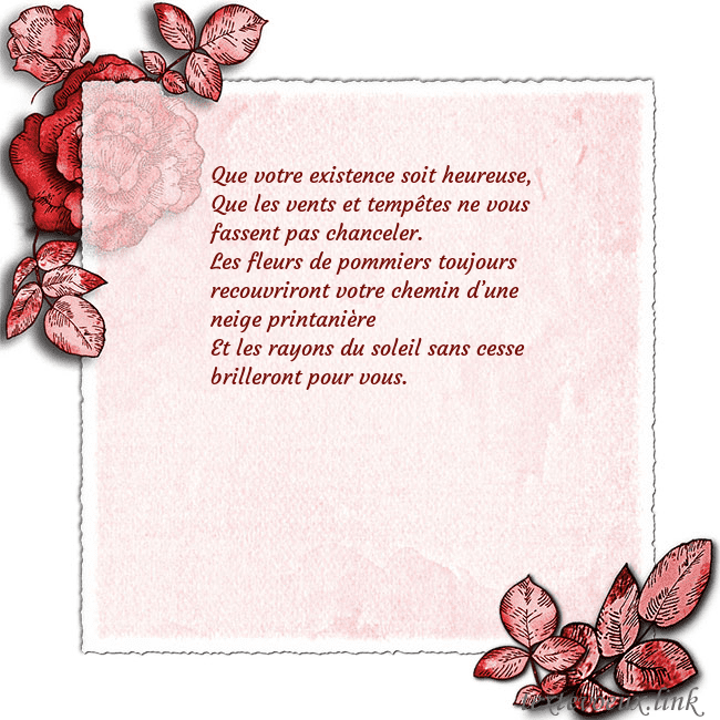 Carte de voeux avec des roses dans les coins