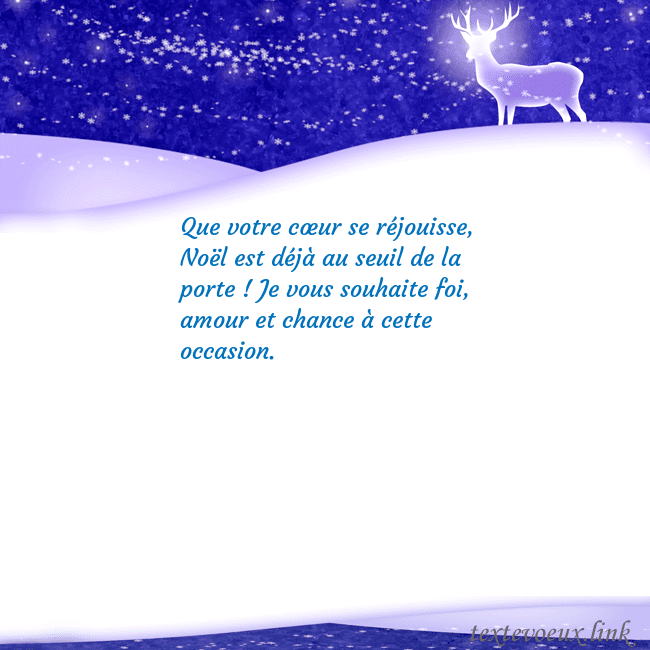 Carte de vœux avec de la neige et un cerf brillant