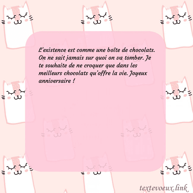 Carte de voeux rose avec des chats drôles