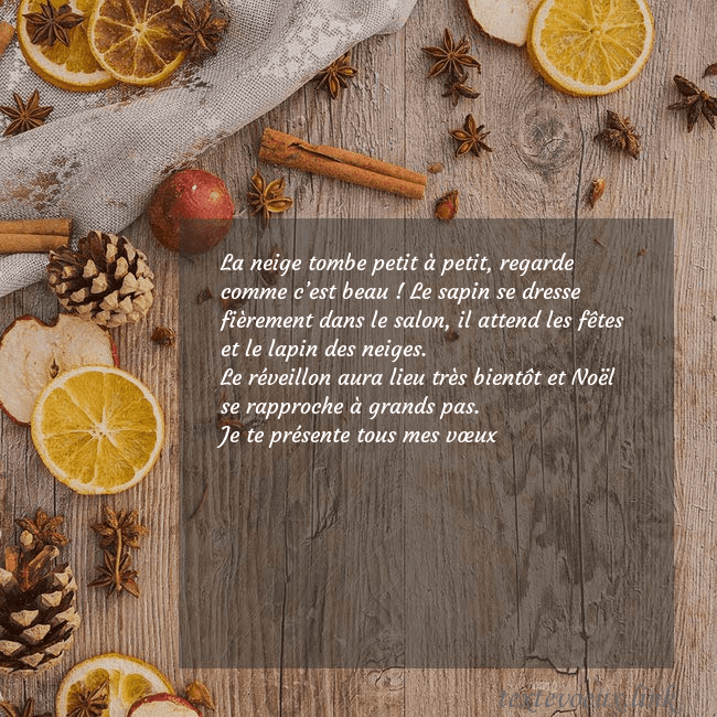 Une carte postale qui sent bon Noël La neige tombe petit à petit, regarde comme c’est Une carte postale qui sent bon Noël