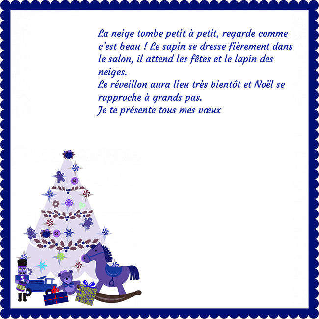 Carte du Nouvel An avec un arbre de Noël et un Casse-Noisette