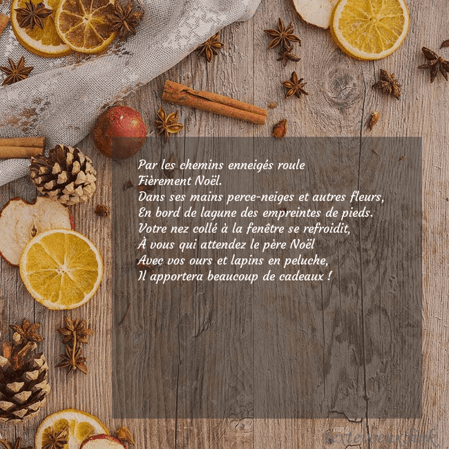 Une carte postale qui sent bon Noël Par les chemins enneigés roule
Fièrement Noël.
Dan Une carte postale qui sent bon Noël
