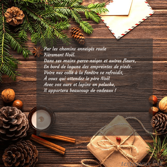 Carte de Noël avec pommes de pin et branche de sapin Par les chemins enneigés roule
Fièrement Noël.
Dan Carte de Noël avec pommes de pin et branche de sapin