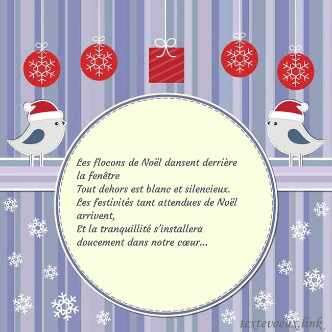 Cartes de vœux avec des oiseaux de Noël Les flocons de Noël dansent derrière la fenêtre
To Cartes de vœux avec des oiseaux de Noël