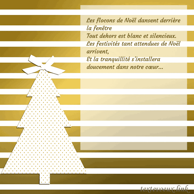 Carte postale étincelante d'or avec sapin de Noël Les flocons de Noël dansent derrière la fenêtre
To Carte postale étincelante d'or avec sapin de Noël
