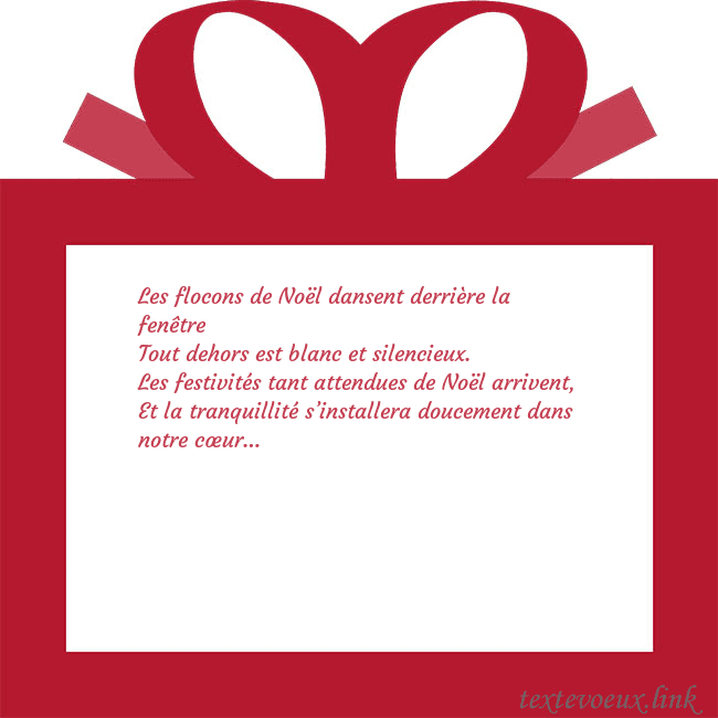 Carte du Nouvel An - un cadeau rouge Les flocons de Noël dansent derrière la fenêtre
To Carte du Nouvel An - un cadeau rouge