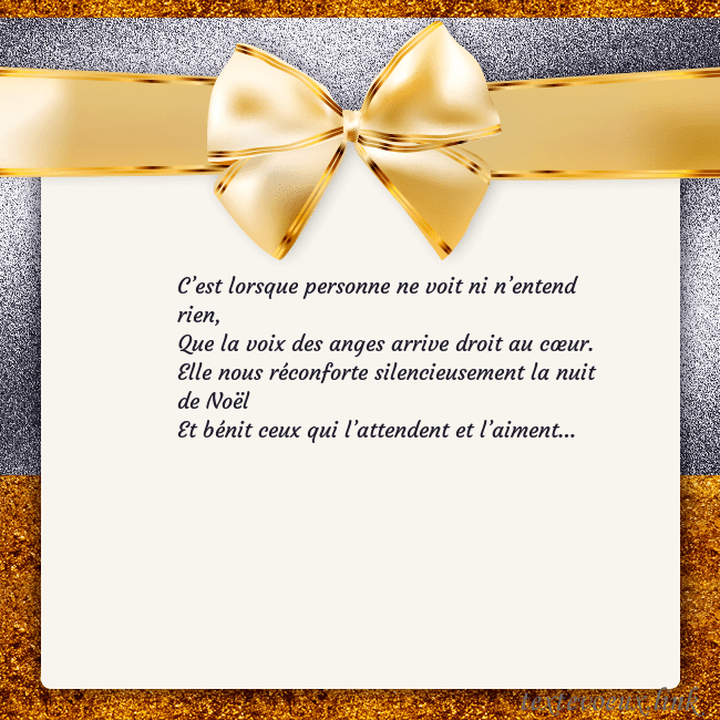Cartes de vœux avec un grand ruban d'or C’est lorsque personne ne voit ni n’entend rien,
Q Cartes de vœux avec un grand ruban d'or