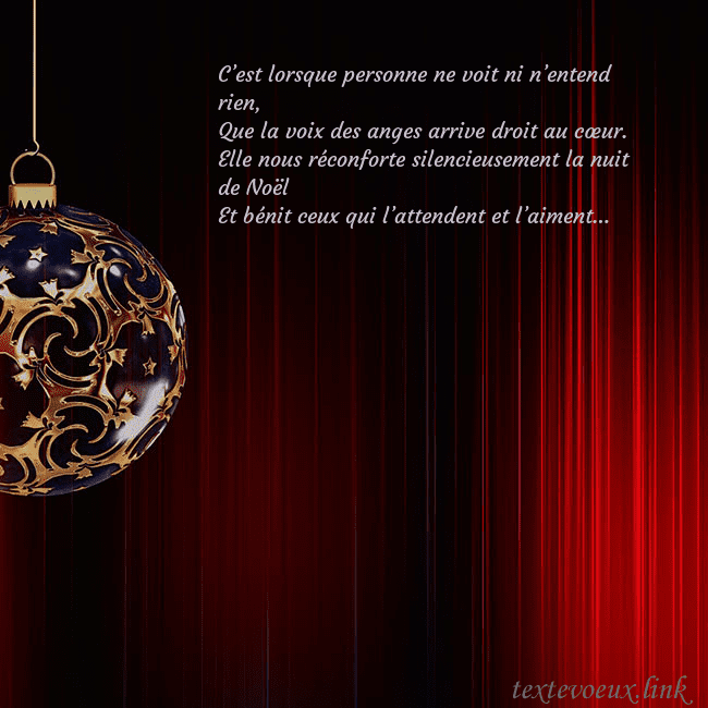 Carte de Noël rouge avec un luxueux jouet d'arbre de Noël C’est lorsque personne ne voit ni n’entend rien,
Q Carte de Noël rouge avec un luxueux jouet d'arbre de Noël