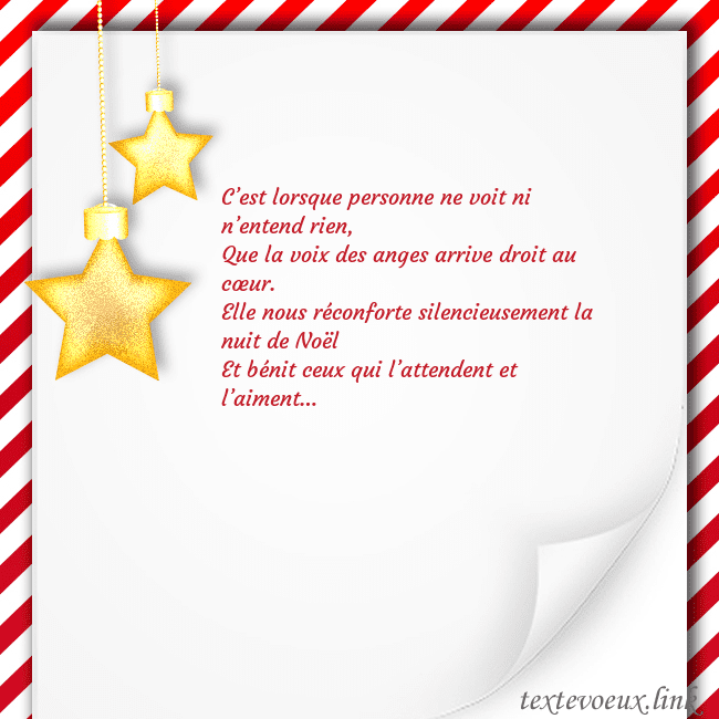 Carte de Noël avec des étoiles d'or C’est lorsque personne ne voit ni n’entend rien,
Q Carte de Noël avec des étoiles d'or