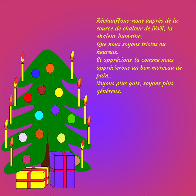 Carte postale avec un sapin de Noël peint