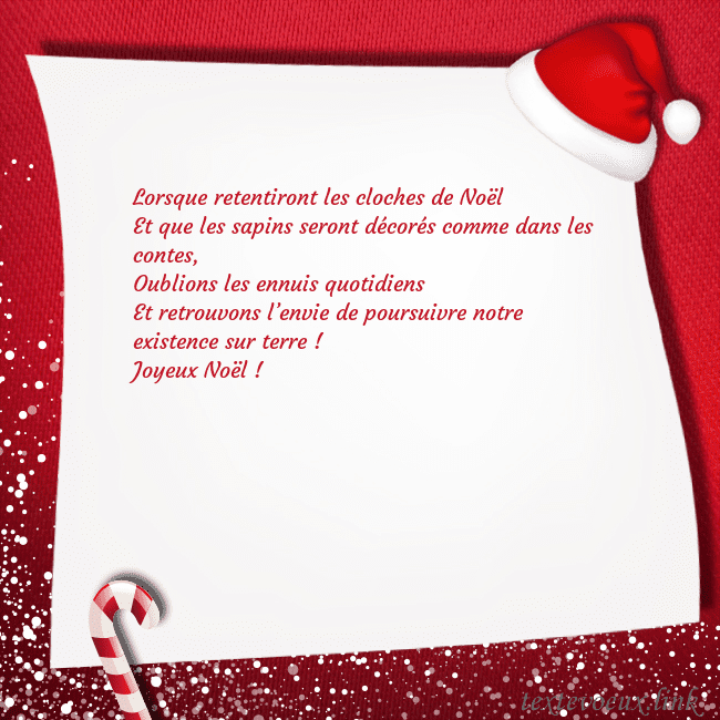 Carte postale avec des bonbons et un chapeau Lorsque retentiront les cloches de Noël
Et que les Carte postale avec des bonbons et un chapeau