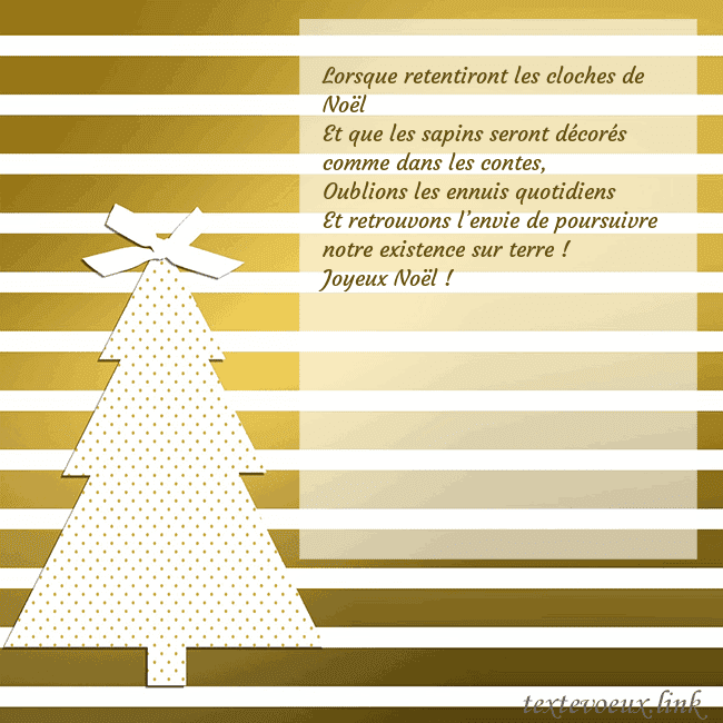 Carte postale étincelante d'or avec sapin de Noël Lorsque retentiront les cloches de Noël
Et que les Carte postale étincelante d'or avec sapin de Noël