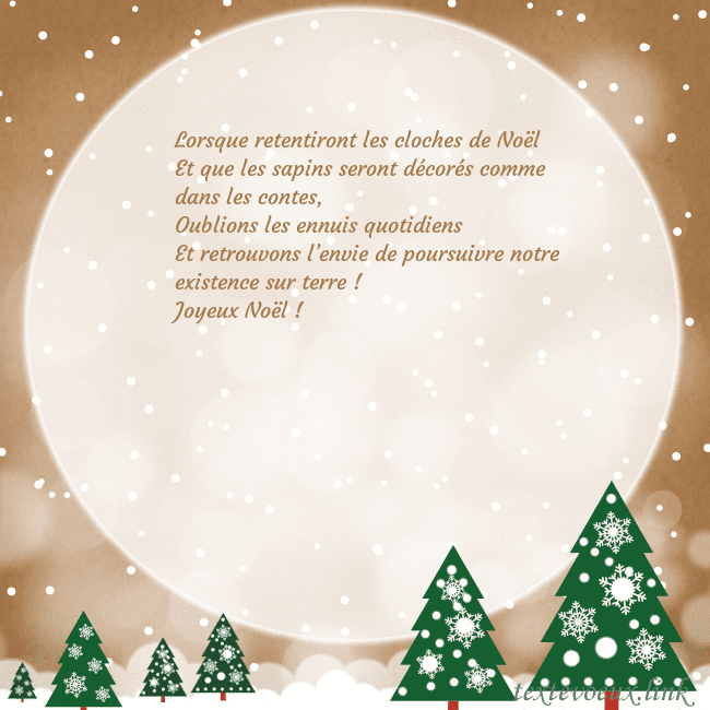Carte de Noël avec une grande lune Lorsque retentiront les cloches de Noël
Et que les Carte de Noël avec une grande lune