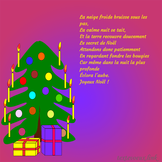 Carte postale avec un sapin de Noël peint La neige froide bruisse sous les pas,
La calme nui Carte postale avec un sapin de Noël peint