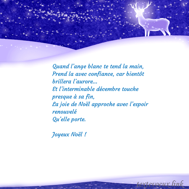 Carte de vœux avec de la neige et un cerf brillant