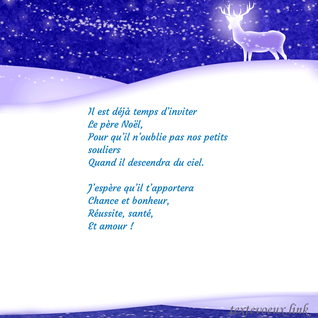 Carte de vœux avec de la neige et un cerf brillant