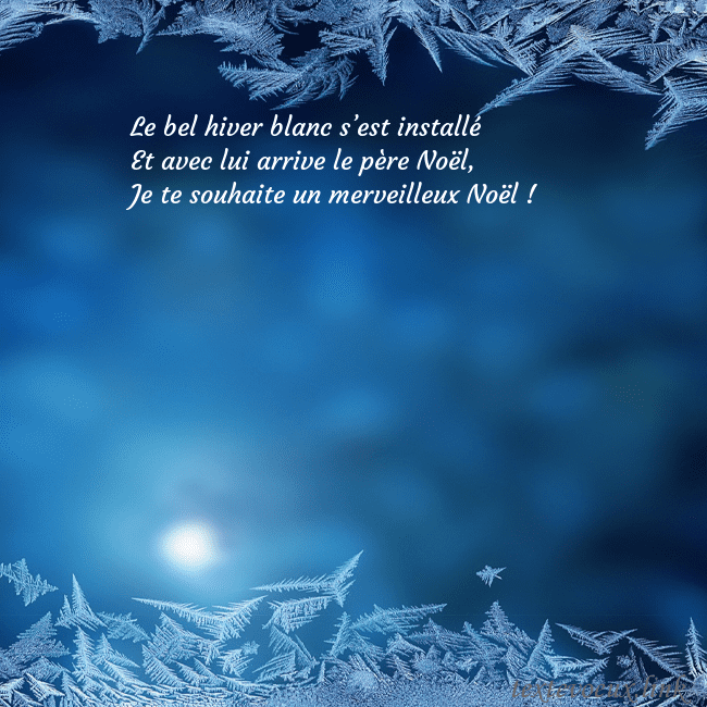 Carte de vœux avec du givre Le bel hiver blanc s’est installé
Et avec lui arri Carte de vœux avec du givre