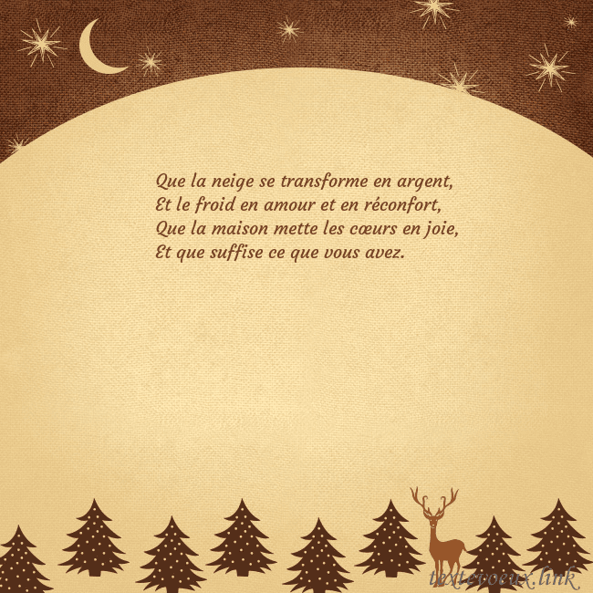 Carte postale marron avec étoiles et lune Que la neige se transforme en argent,
Et le froid Carte postale marron avec étoiles et lune