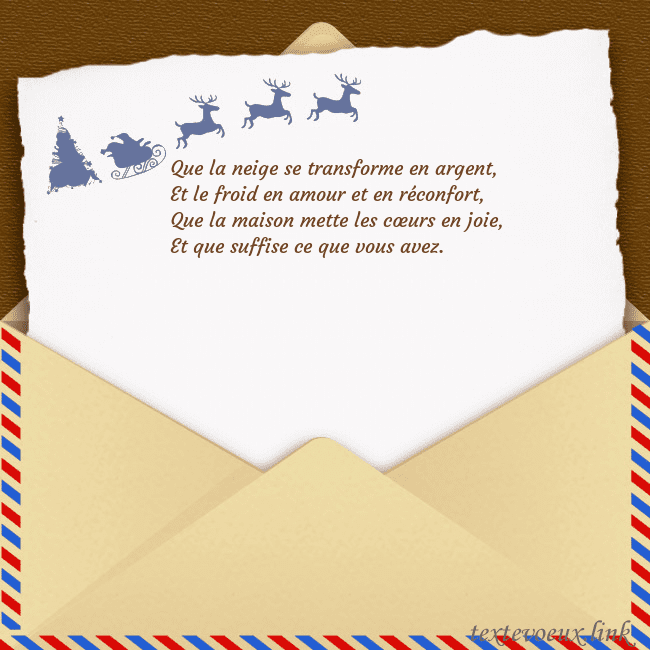 Carte postale avec enveloppe et cerf Que la neige se transforme en argent,
Et le froid Carte postale avec enveloppe et cerf