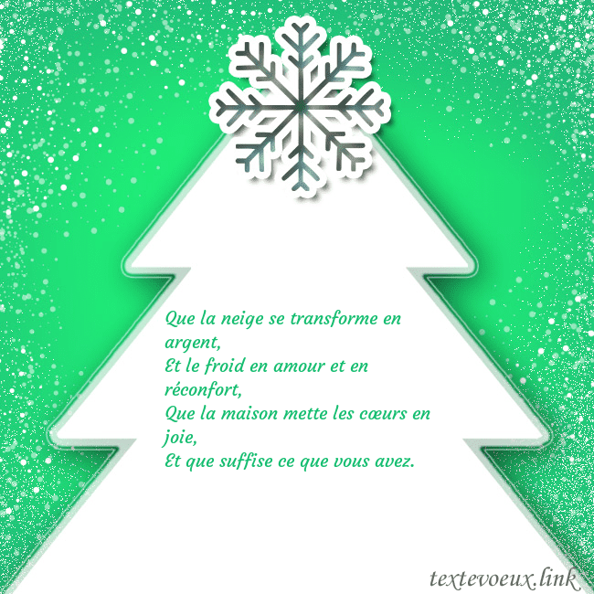 Carte postale avec un grand sapin de Noël blanc sur fond vert Que la neige se transforme en argent,
Et le froid Carte postale avec un grand sapin de Noël blanc sur fond vert