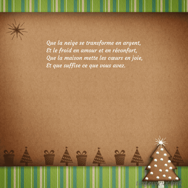 Carte de vœux avec un arbre en pain d'épice Que la neige se transforme en argent,
Et le froid Carte de vœux avec un arbre en pain d'épice