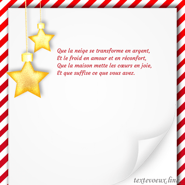 Carte de Noël avec des étoiles d'or Que la neige se transforme en argent,
Et le froid Carte de Noël avec des étoiles d'or