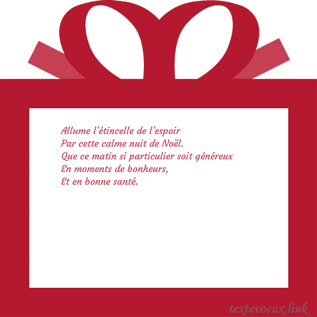 Carte du Nouvel An - un cadeau rouge Allume l’étincelle de l’espoir
Par cette calme nui Carte du Nouvel An - un cadeau rouge