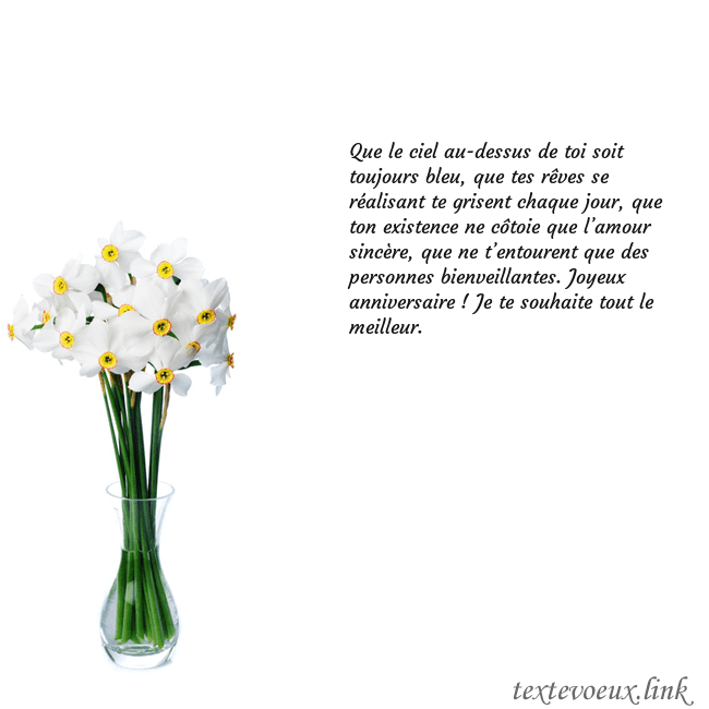 Carte de vœux avec des jonquilles