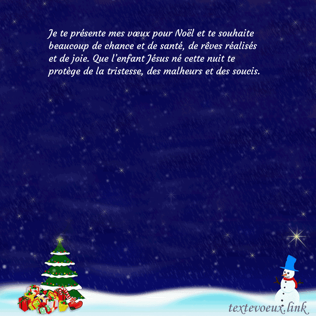 Carte postale avec le Père Noël, l'arbre de Noël et les cadeaux Je te présente mes vœux pour Noël et te souhaite b Carte postale avec le Père Noël, l'arbre de Noël et les cadeaux