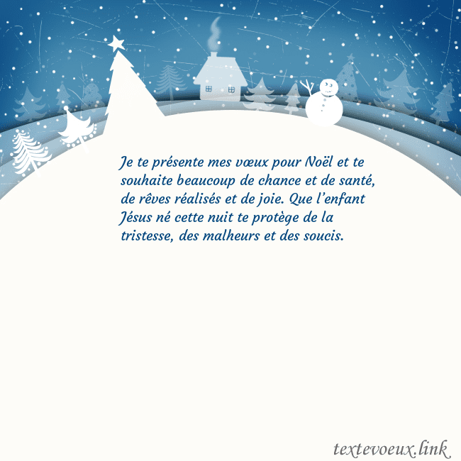 Carte de vœux avec ville blanche Je te présente mes vœux pour Noël et te souhaite b Carte de vœux avec ville blanche