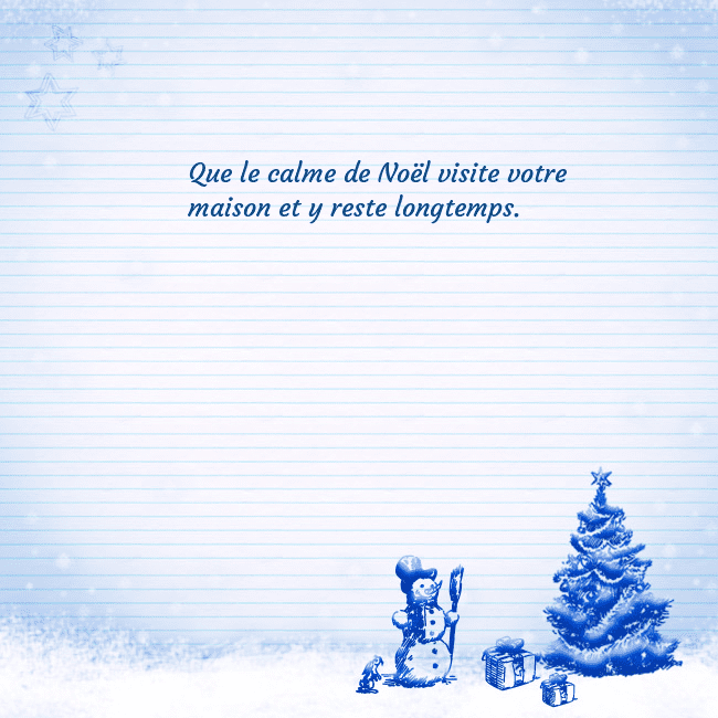 Carte postale du Nouvel An avec un arbre de Noël bleu et un bonhomme de neige