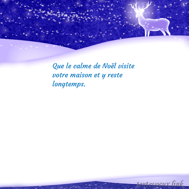 Carte de vœux avec de la neige et un cerf brillant