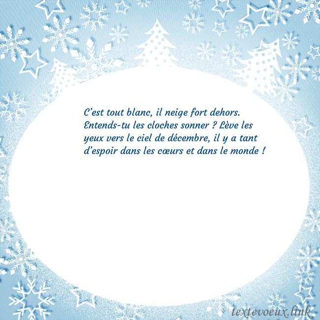 Carte de Noël avec des arbres de Noël blancs et des flocons de neige