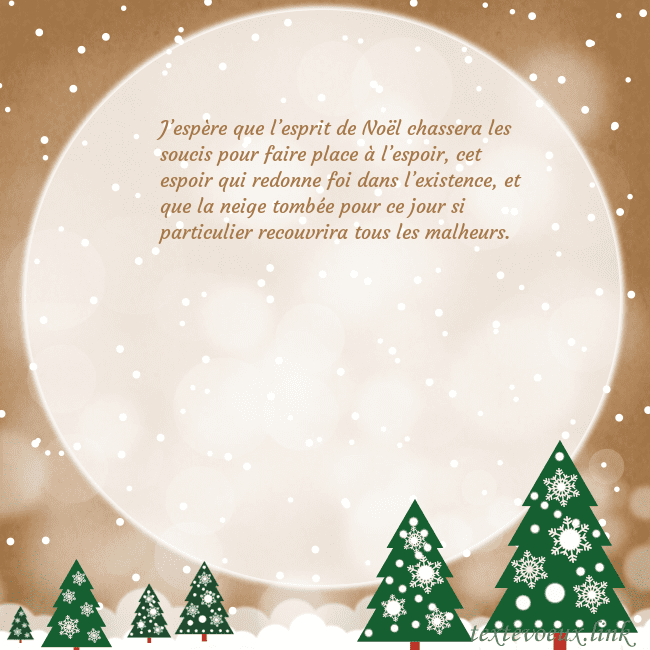 Carte de Noël avec une grande lune J’espère que l’esprit de Noël chassera les soucis Carte de Noël avec une grande lune