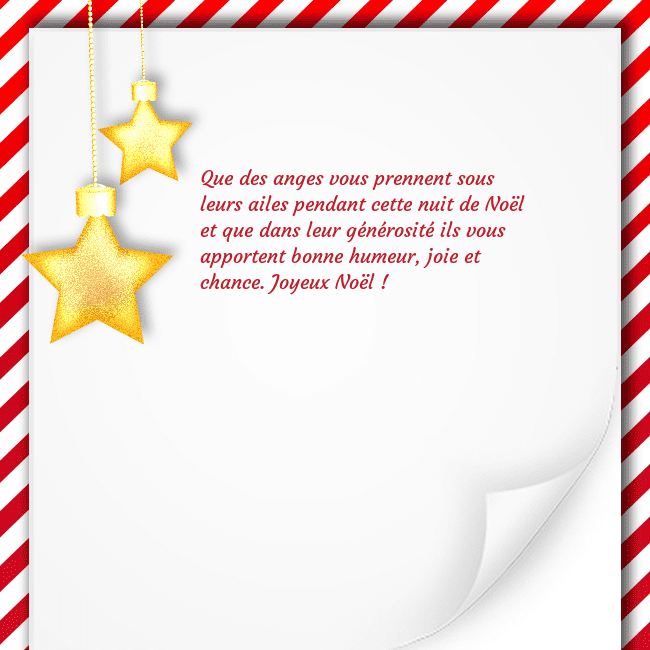 Carte de Noël avec des étoiles d'or