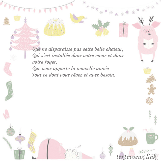 Carte postale du nouvel an avec un cochon