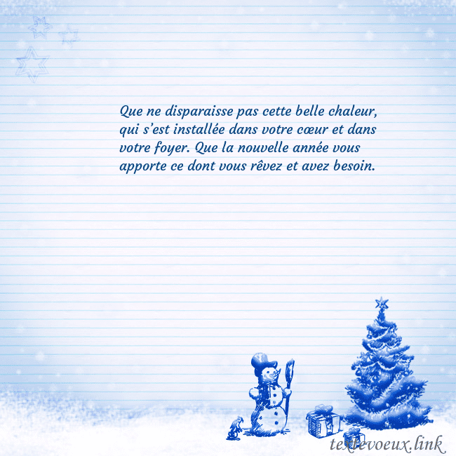 Carte postale du Nouvel An avec un arbre de Noël bleu et un bonhomme de neige