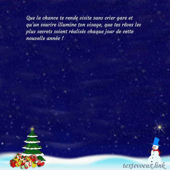 Carte postale avec le Père Noël, l'arbre de Noël et les cadeaux