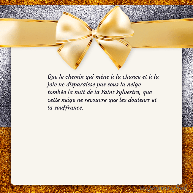 Cartes de vœux avec un grand ruban d'or