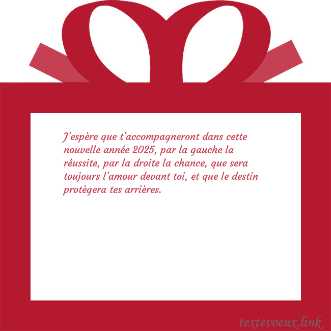 Carte du Nouvel An - un cadeau rouge J’espère que t’accompagneront dans cette nouvelle Carte du Nouvel An - un cadeau rouge